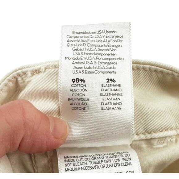 Mother The Straight Ankle Shaker Prep Pants Size 27 Preppy Classic Ivory Chino - Picture 8 of 11